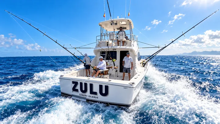 ZULU trollar i fart med outriggrarna ute söder om Gran Canaria